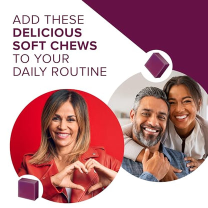Qunol Beets Chews for Blood Pressure Support, 3 in 1 Beets + CoQ10 + Grape Seed Extract