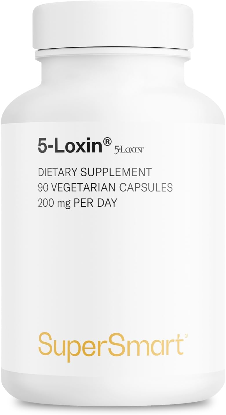 Supersmart - 5-Loxin 200mg per Day (Patented) - AKBA Supplement - 5-Loxin Boswellia Serrata Extract | Non-GMO & Gluten Free - 90 Vegetarian Capsules