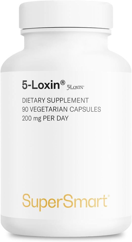Supersmart - 5-Loxin 200mg per Day (Patented) - AKBA Supplement - 5-Loxin Boswellia Serrata Extract | Non-GMO & Gluten Free - 90 Vegetarian Capsules