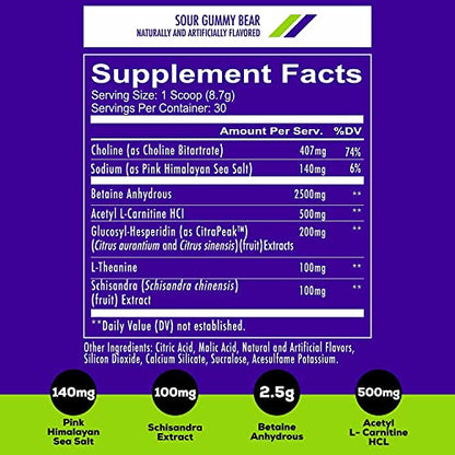 REDCON1 Big Noise Non Stim Preworkout, Sour Gummy Gear - Betaine Anhydrous & Acetyl L