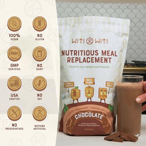 WitiWiti Vegan Meal Replacement, Chocolate - Plant Based Protein Powder 23g