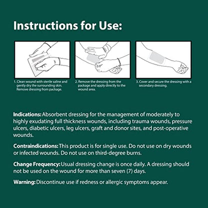 Pivot Calcium Alginate Wound Dressing – All-Natural First Aid | 4x5 Dressin