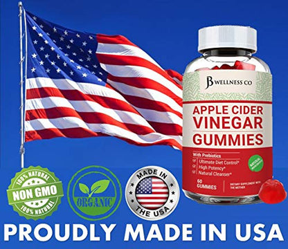 (2-Pack | 120 Gummies) Premium Apple Cider Vinegar Gummies - Raw, Natural, Unfiltered