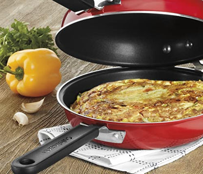 Cuisinart FP2-24R 10-Inch Nonstick Set Frittata Non-Stick Sauce Pan, Red