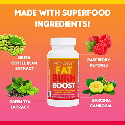 SkinnyBoost Fat Burn & 15 Day Quick Cleanse KIT-Vegan Capsules, Easy to Use: Detox