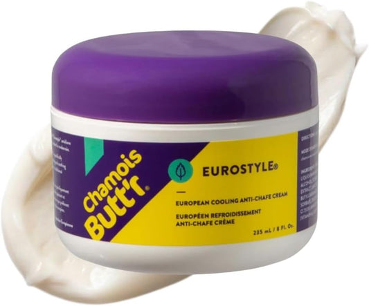 Chamois Butt'r Eurostyle Anti-Chafe Cream for Road, Gravel, Mountain Bike, 8 ounce jar, Cycling Plastic | cycling-equipment