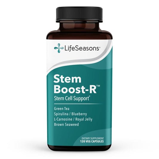 LifeSeasons Stem Boost-R - Stem Cell Support - Naturally Repair Damaged Tissue - Vitamin Supplement Rich in Antioxidants - Royal Jelly, Spirulina, Blueberry, Brown Seaweed & L-Carnosine - 120 Capsules