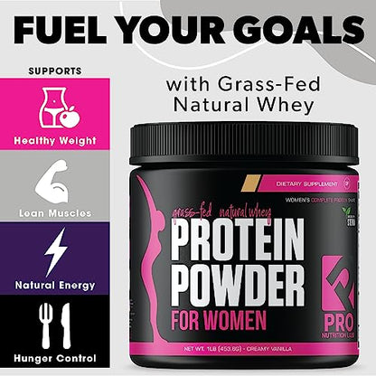 PRO NUTRITION LABS Whey Protein Vanilla Powder for Women - Supports Lean Muscle