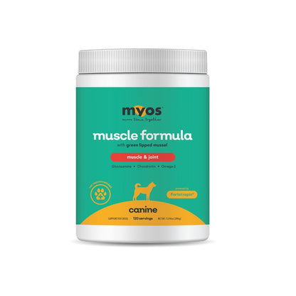 MYOS Muscle & Joint Dog Supplement with Fortetropin and Green Lipped Mussel - Dog Hip and Joint Supplement for Strength and Mobility - Glucosamine and Omega 3 for Dogs - 198g
