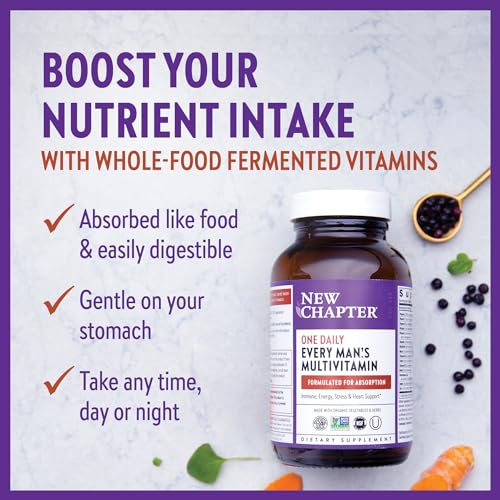 New Chapter Men's Multivitamin for Immune, Stress, Heart + Energy Support