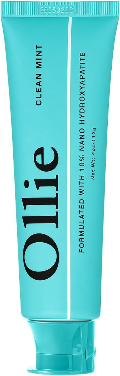 Ollie Fluoride Free 10% Nano Hydroxyapatite Toothpaste, Clean Mint, 1 Pack