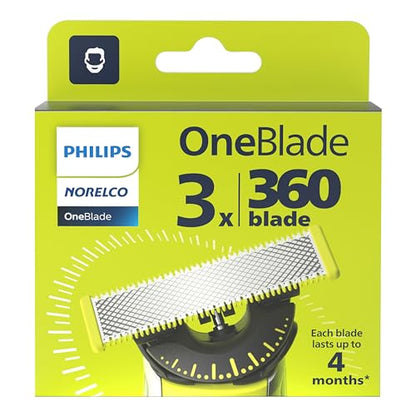 Philips Norelco Genuine OneBlade 360 Blade Replacement Blades New Version, 3 Count