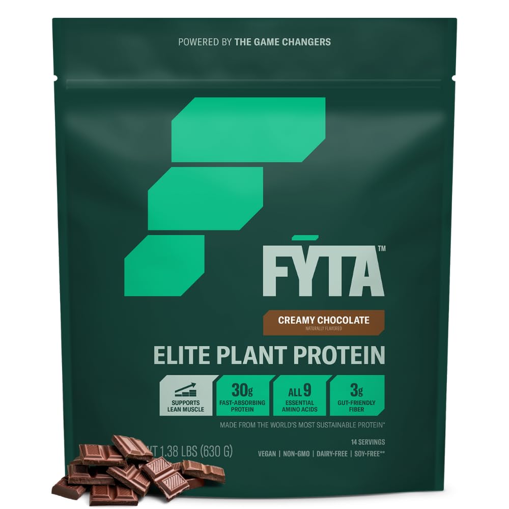 FYTA Vegan Protein Powder - Chocolate Plant Based Protein Powder with Better Taste 