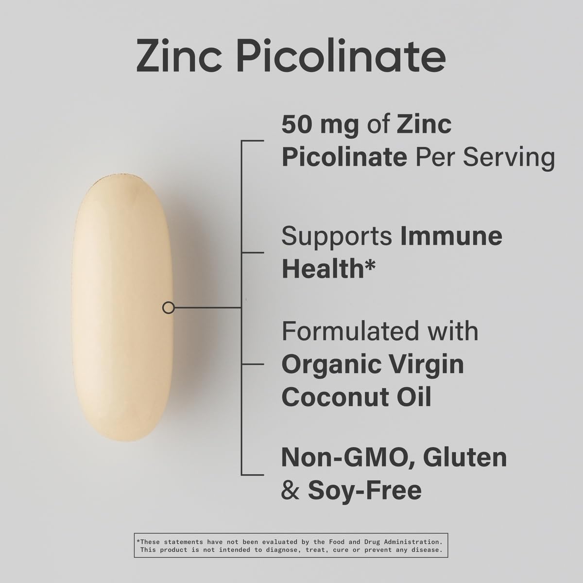 Sports Research High Potency Zinc Picolinate 30mg with Organic Coconut Oil | Highly Absorbable Zinc Supplement for Healthy Immune & Enzyme Function - Non-GMO Tested & Gluten-Free (90 Liquid Softgels)