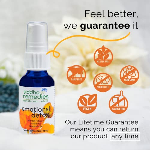 Siddha Remedies Emotional Detox Homeopathic Oral Spray for Melancholy, Irritability