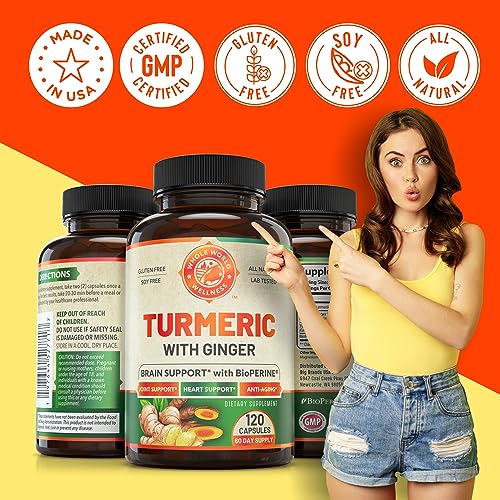 Organic Turmeric Curcumin with Ginger and Black Pepper for Max Absorption