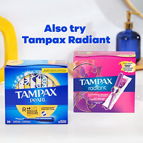 Tampax Pearl Tampons Multipack, Light/Regular/Super Absorbency, With Leakguard Braid, Unscented