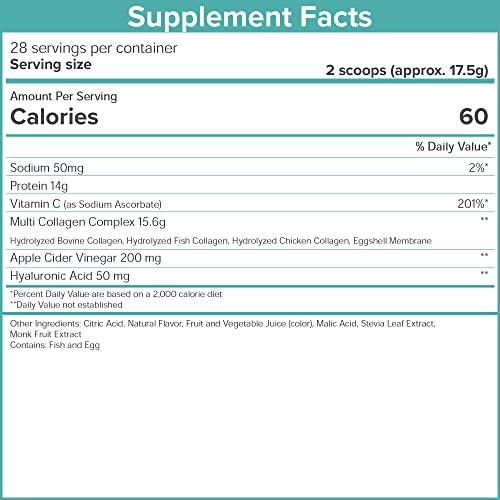 SkinnyFit Super Youth Tropical Punch Multi-Collagen Peptides Plus Apple Cider Vinegar