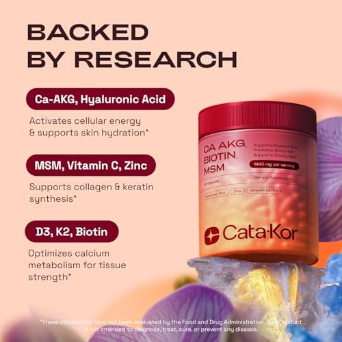 Cata-Kor NAD+ Supplement & Ca-AKG Complex - Liposomal NAD+ Supplement with Resveratrol (60 Capsules) & Ca-AKG, MSM, Hyaluronic Acid & Biotin Beauty Complex (90 Capsules)