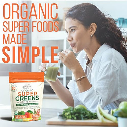 COUNTRY FARMS Super Greens Pineapple-Mango Flavor, 50 Organic Super Foods, USDA