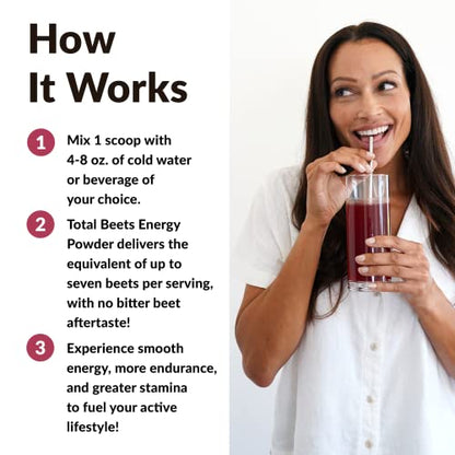 Force Factor Total Beets Energy Drink Mix, Superfood Beet Root Powder with Nitrates
