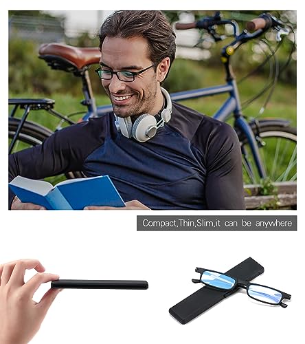 SKYOAK Ultra thin Lightweight Folding Reading Glasses Women Men TR90 Blue Light Blocking