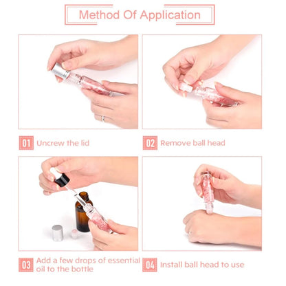 Padime 2 pcs | Premium Set | Real Jade Gua Sha Tool for Facial Skin Care + Glass Bottle for Your Oil