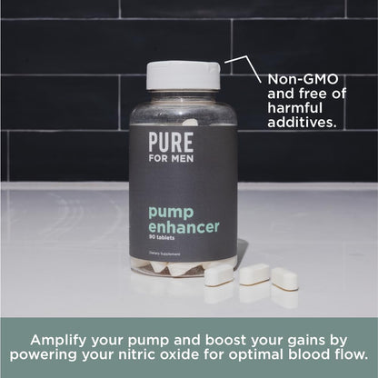Pure for Men Pump Enhancer | Pre Workout Supplement for Muscle Pump, Stamina