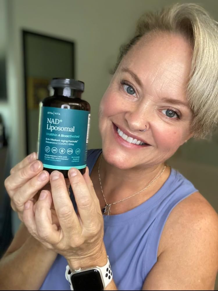 Liposomal NAD+ Supplement - Resveratrol, Muira Puama, Urolithin A, CoQ10 & Giloy (Made in USA) NAD Supplement for Natural Energy, Brain Fog, Digestion, Detox, Gut Health, Microbiome