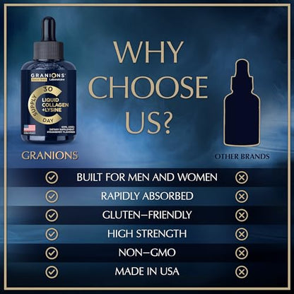 Liquid Collagen Peptides with Biotin and Lysine - Max Hair Skin and Nails Liquid Collagen