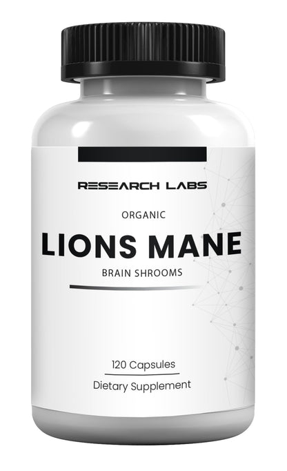 Research Labs Organic Lions Mane Supplement Capsules, 2 Fer 1 Ad - 240 Capsules w/Patent Litropane™ Immune System Booster Nootropic Brain Support Mushroom Supplement. Concentrated & Purified Extract