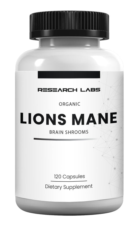 Research Labs Organic Lions Mane Supplement Capsules, 2 Fer 1 Ad - 240 Capsules w/Patent Litropane™ Immune System Booster Nootropic Brain Support Mushroom Supplement. Concentrated & Purified Extract