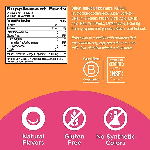 OLLY Collagen Gummy Rings, 2.5g of Clinically Tested Collagen, Boost Skin Elasticity & Reduce