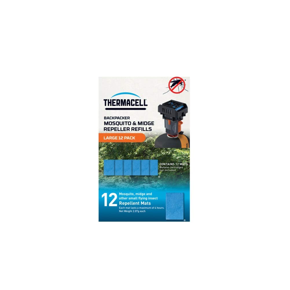 Thermacell-Store A032916 Cartridge-Free Backpacker, Grey & Large 12 Pack (Mats)