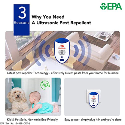 MaxMoxie Ultrasonic Pest Repeller, Humane Mice Control Electronic Insect