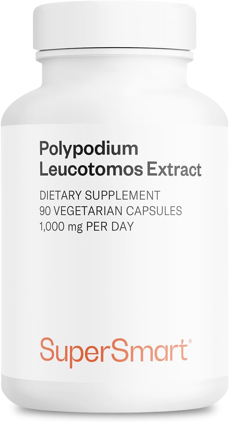 SuperSmart Polypodium Leucotomos Extract 1000mg per Serving (Fern Extract 4:1) - PLE Supplement | Non-GMO & Gluten Free - 90 Vegetarian Capsules