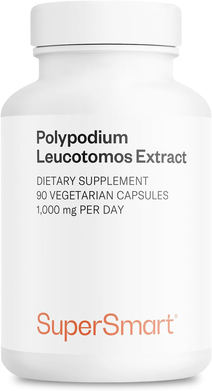 SuperSmart Polypodium Leucotomos Extract 1000mg per Serving (Fern Extract 4:1) - PLE Supplement | Non-GMO & Gluten Free - 90 Vegetarian Capsules