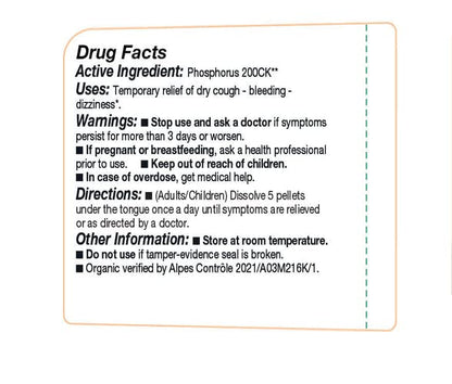 OLLOIS Phosphorus 200ck Organic, Lactose-Free, Kosher Homeopathic Medicine, 80 Pellets (Pack of 3)