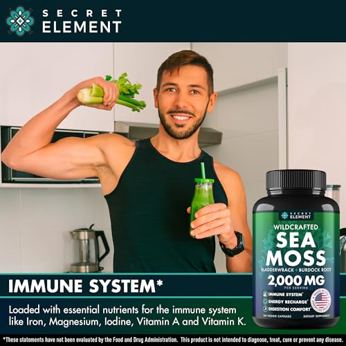 Sea Moss Capsules - Irish Sea Moss Advanced with Burdock Root, Bladderwrack