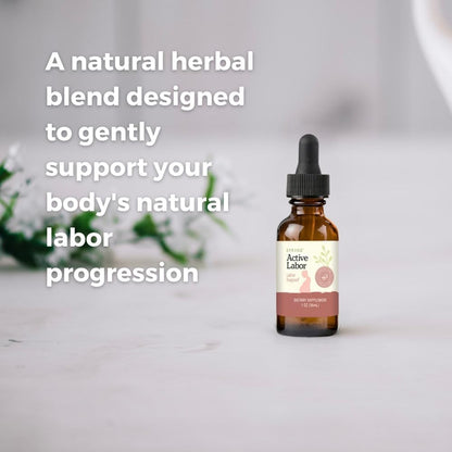 SPRIGS Active Labor, 1 Oz | Herbal Birth Support Tincture Supplement with Blue Cohosh, Red Raspberry Leaf & Motherwort Herb | Birthing Kit Essential to Help Healthy Contractions & Kick Start Delivery