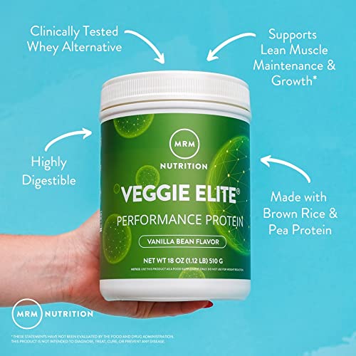 MRM Nutrition Veggie Elite Performance Protein | Vanilla Bean Flavored| Plant-Based