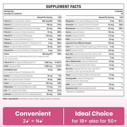 Liposomal Multivitamin for Women 1400MG - Womens Daily Multi Vitamins Supplements