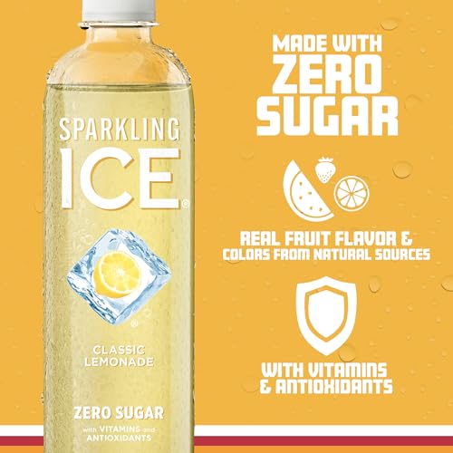 Sparkling Ice, Classic Lemonade Sparkling Water, Zero Sugar Flavored Water
