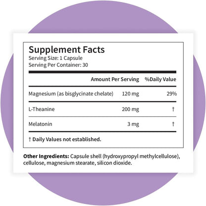 Pattern Wellness Sleep Complex – Supports Relaxation & Healthy Sleep Patterns – with Melatonin, L-Theanine & Magnesium – 30 Vegan Capsules
