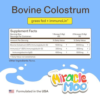 Colostrum Supplement for Gut Health, Hair Growth, Beauty and Immune Support