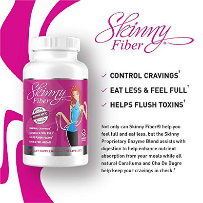 Skinny Fiber 120 Capsules, Appetite Suppressant Effective Weight Management for Women