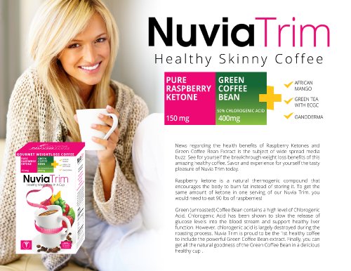 Nuvia Trim - Gourmet Instant Coffee for Weight Loss, with Garcinia Cambogia, Raspberry