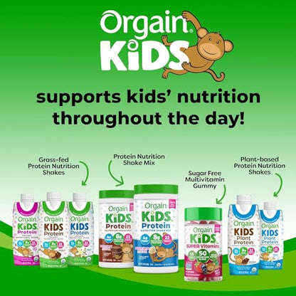Orgain Organic Kids Nutritional Protein Shake, Chocolate - Kids Snacks with 8g Dairy