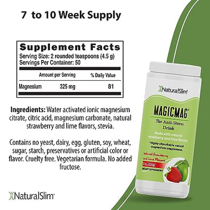 NaturalSlim Magicmag Pure Magnesium Citrate Powder – Stress, Constipation, Muscle