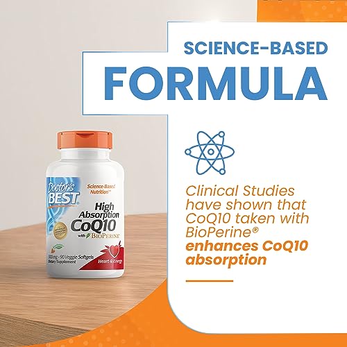 Doctor's Best High Absorption CoQ10 with BioPerine, Heart Health & Energy Production